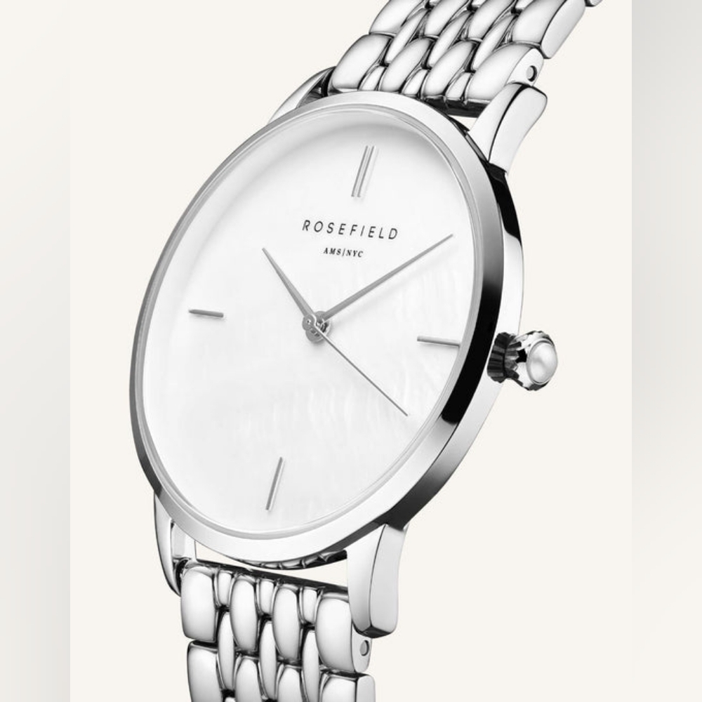 Women's Rosefield Pearl Edit Silver Watch (Brand New)